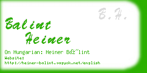 balint heiner business card